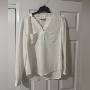 Nine West white long sleeve blouse